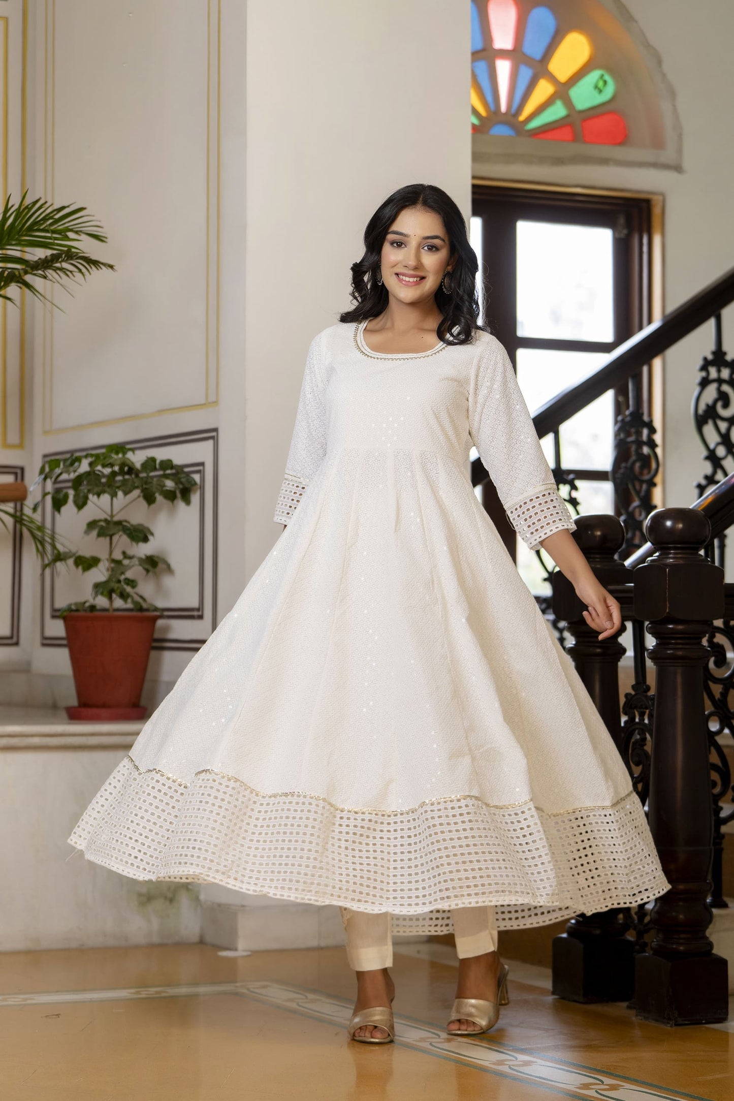 cotton Shiffly Anarkali Suit set