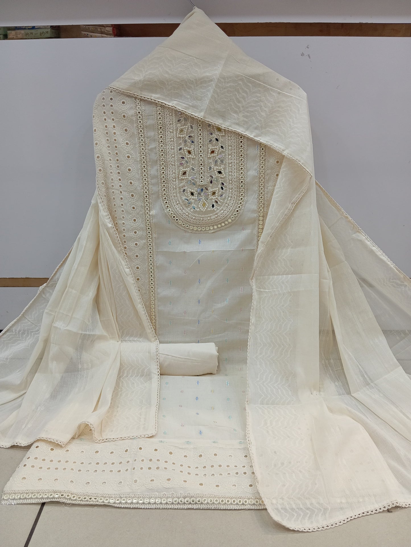 Embroidery Pure Cotton Suit unstitched