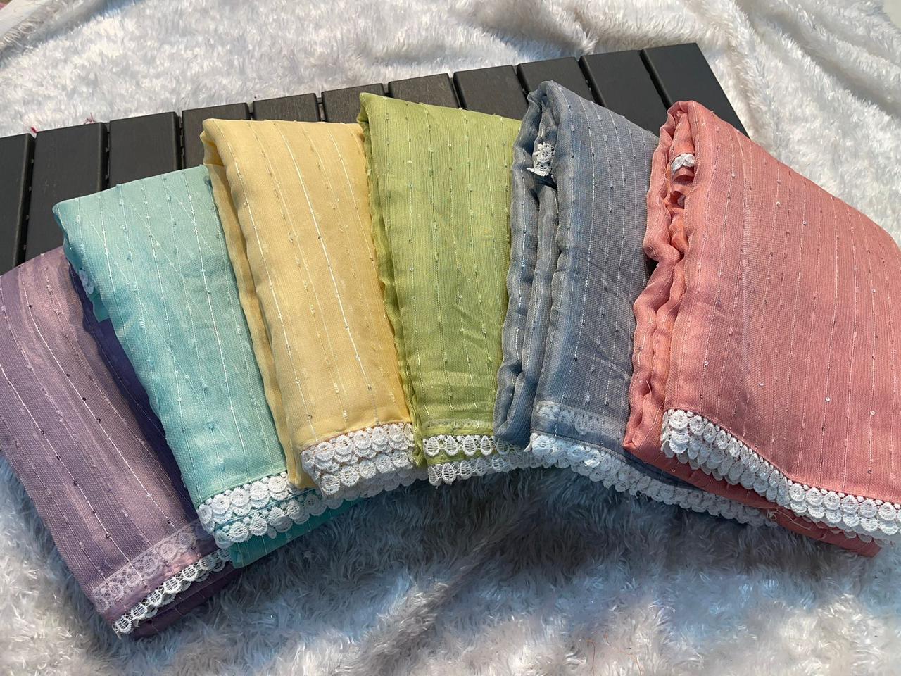 organza Jute Sequence Saree
