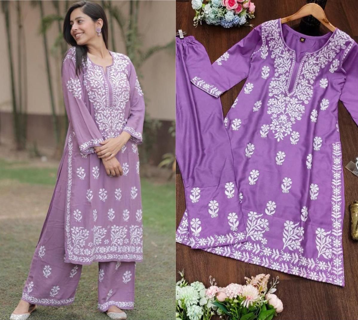 Chikankari Kurta set (2pcs)