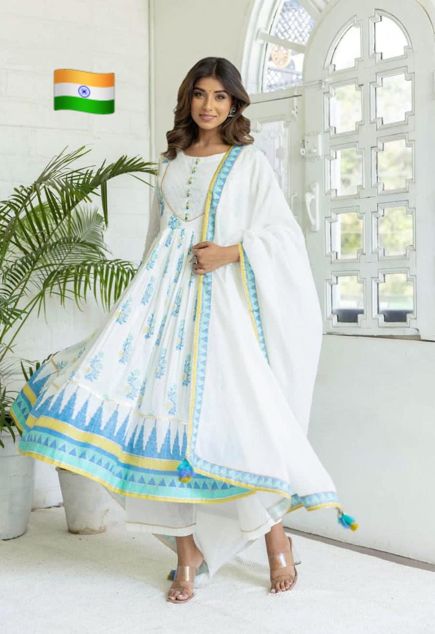 Cotton Anarkali Kurti Suit(3pcs)