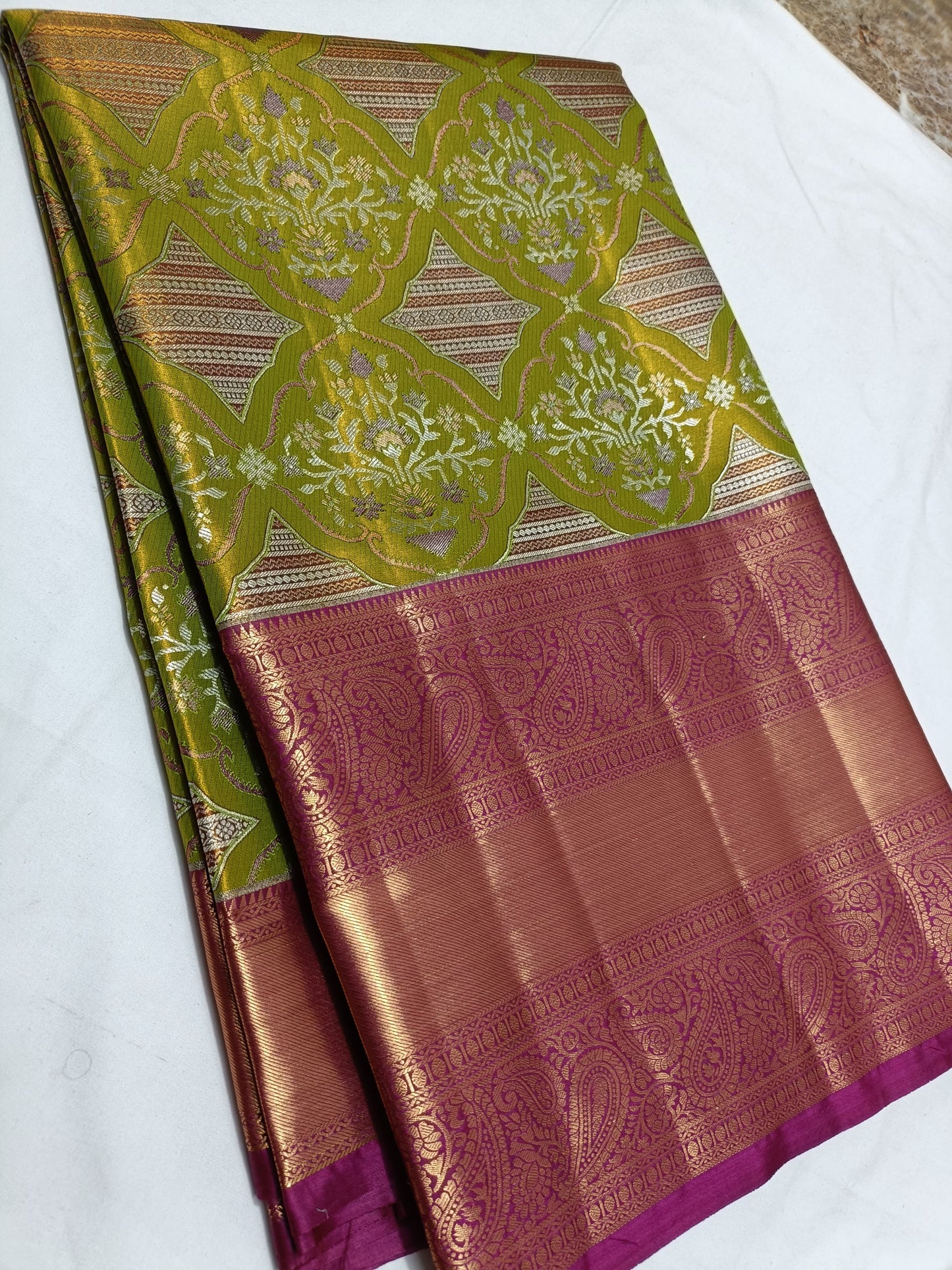 Semi Kanchi Tissue Saree