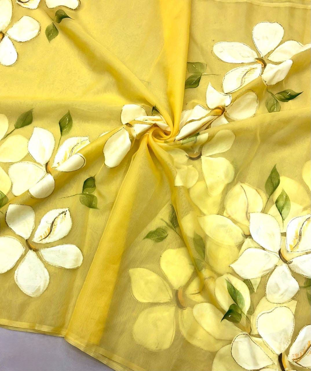 Organza hand painted Saree