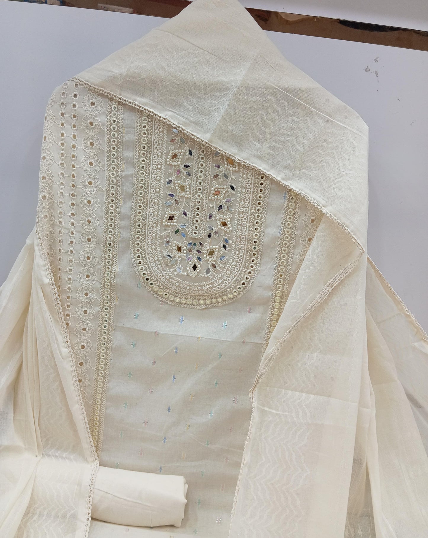 Embroidery Pure Cotton Suit unstitched
