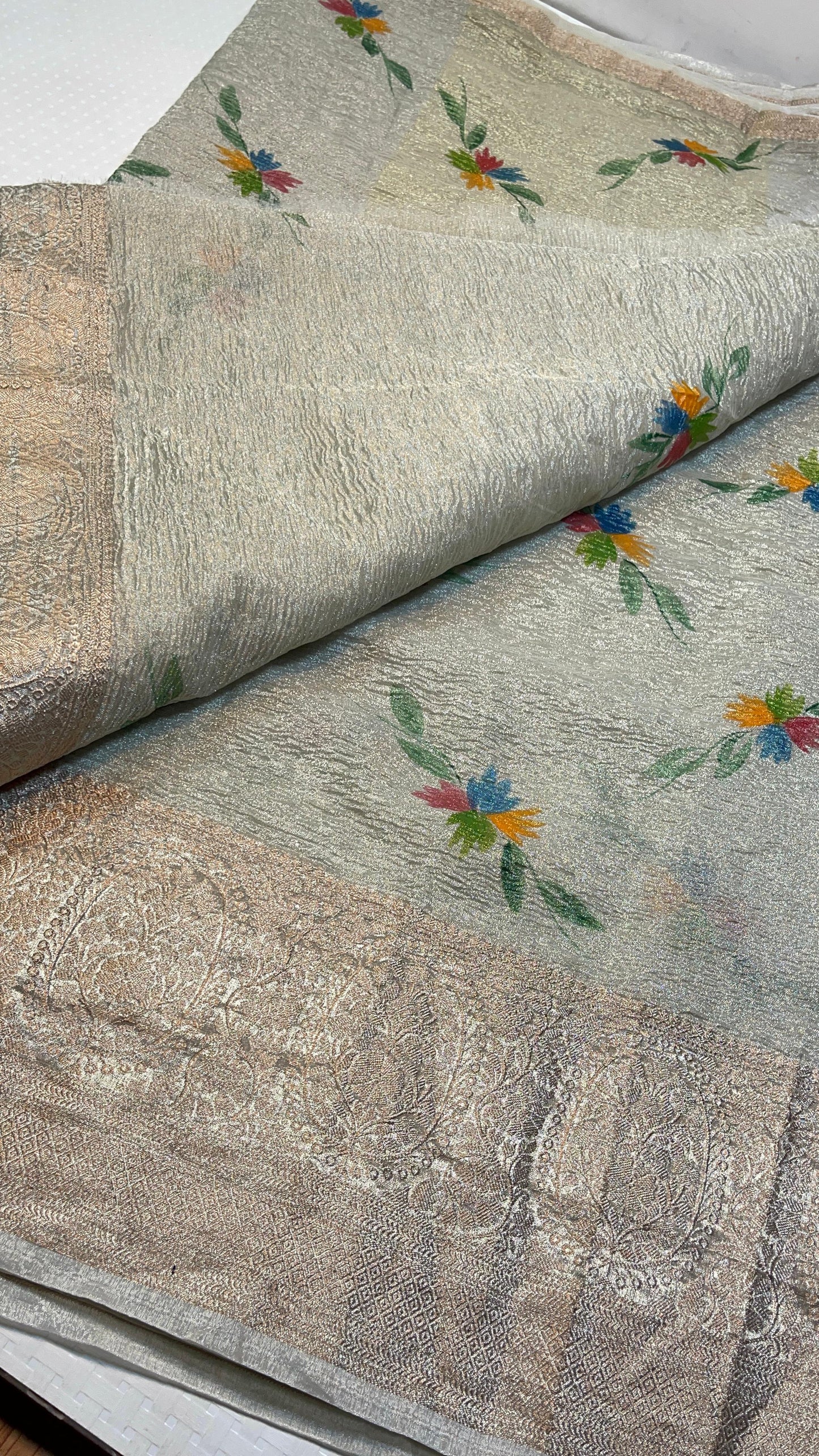 Crush tissue silk Saree