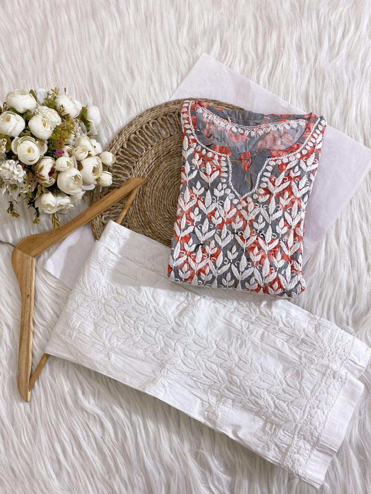 Chikankari Kurti and Pant suit