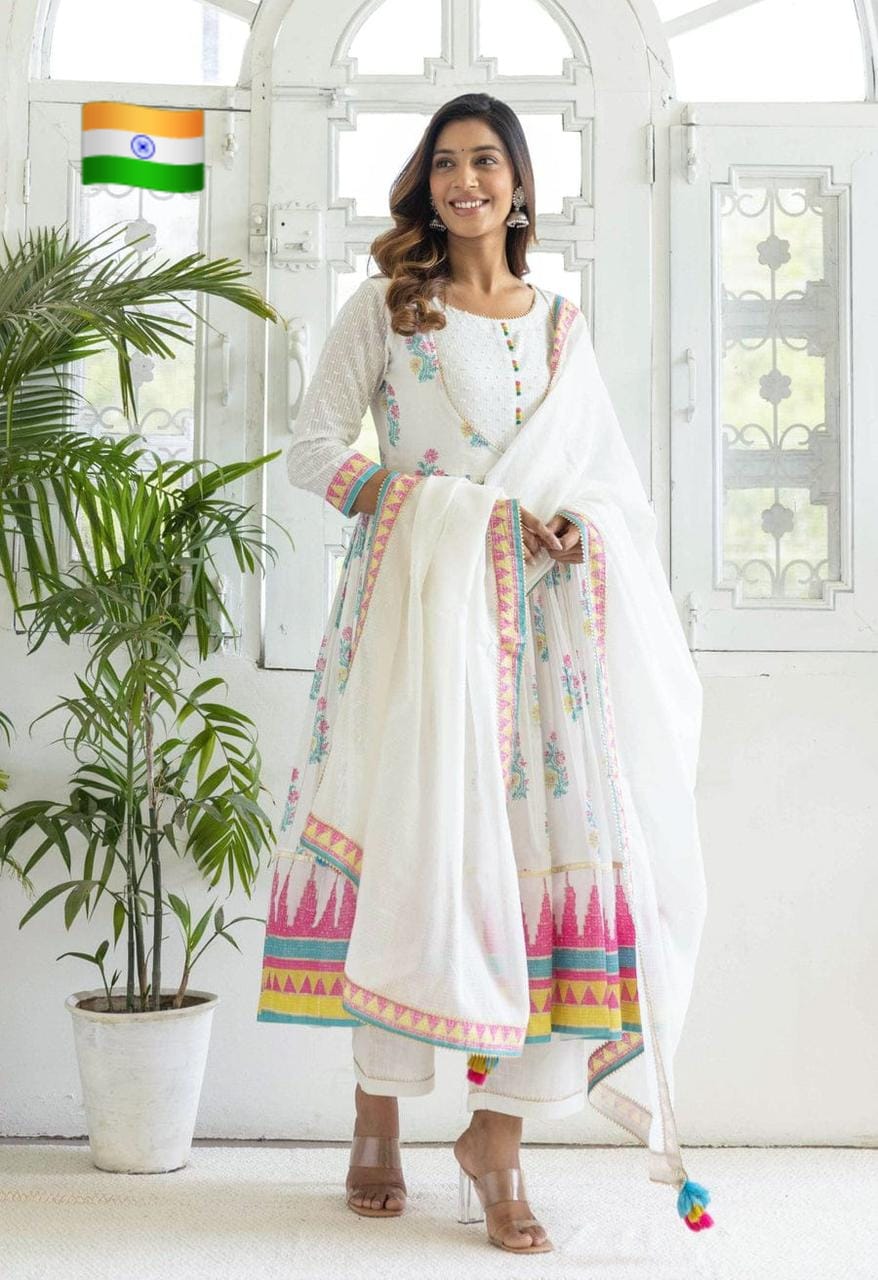 Cotton Anarkali Kurti Suit(3pcs)