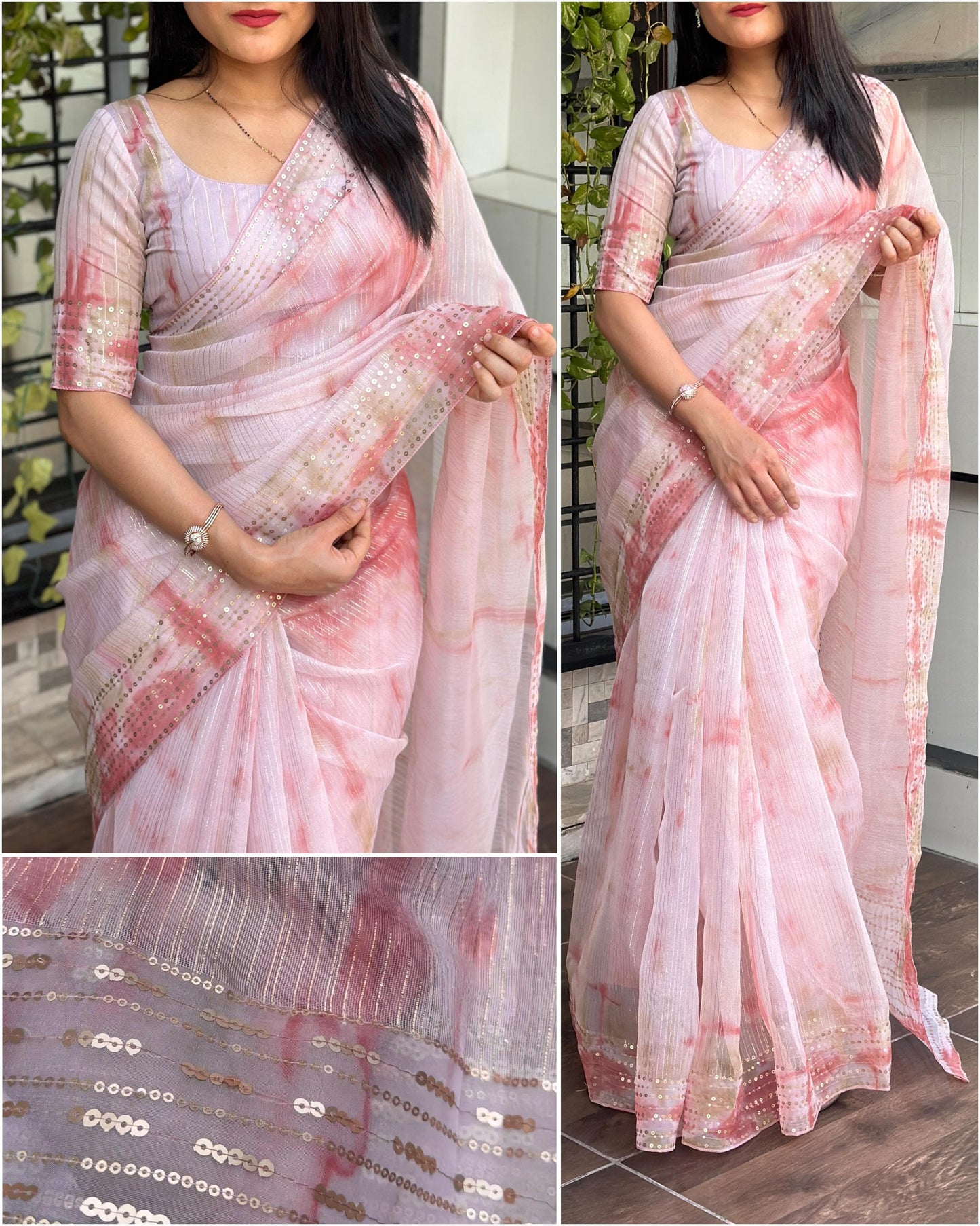softest organza sarees