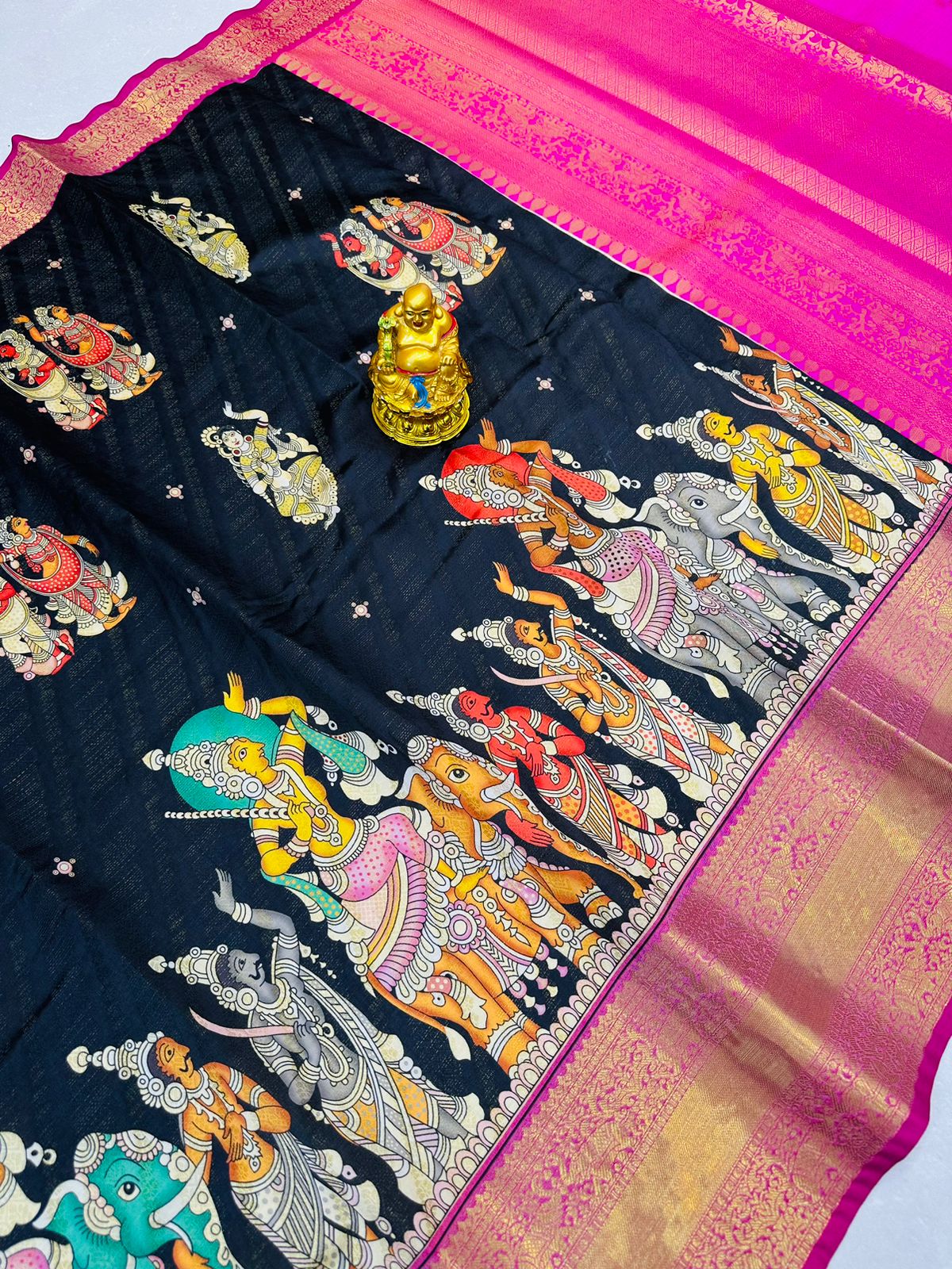 kalamkari Lehariya Saree