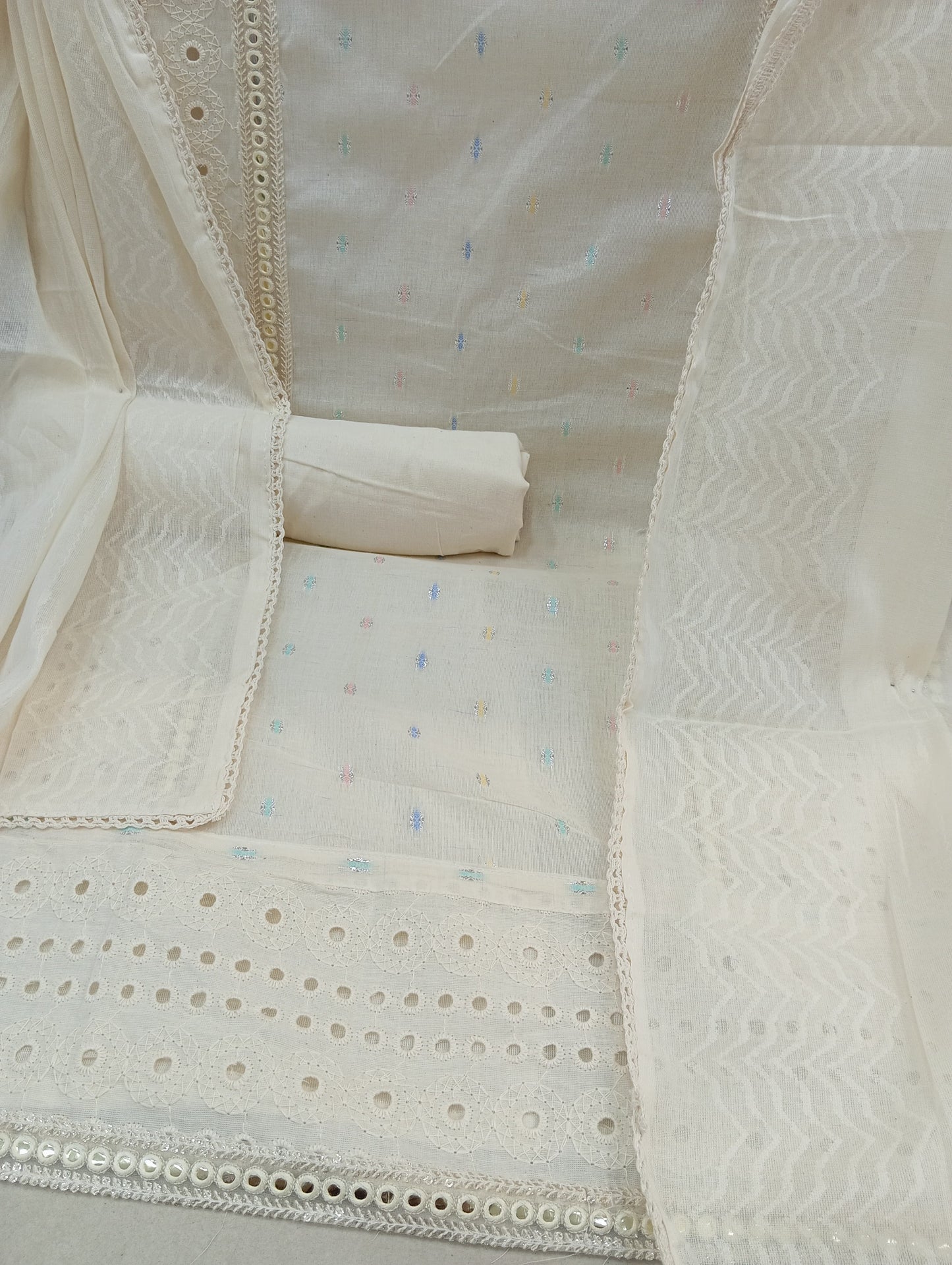 Embroidery Pure Cotton Suit unstitched