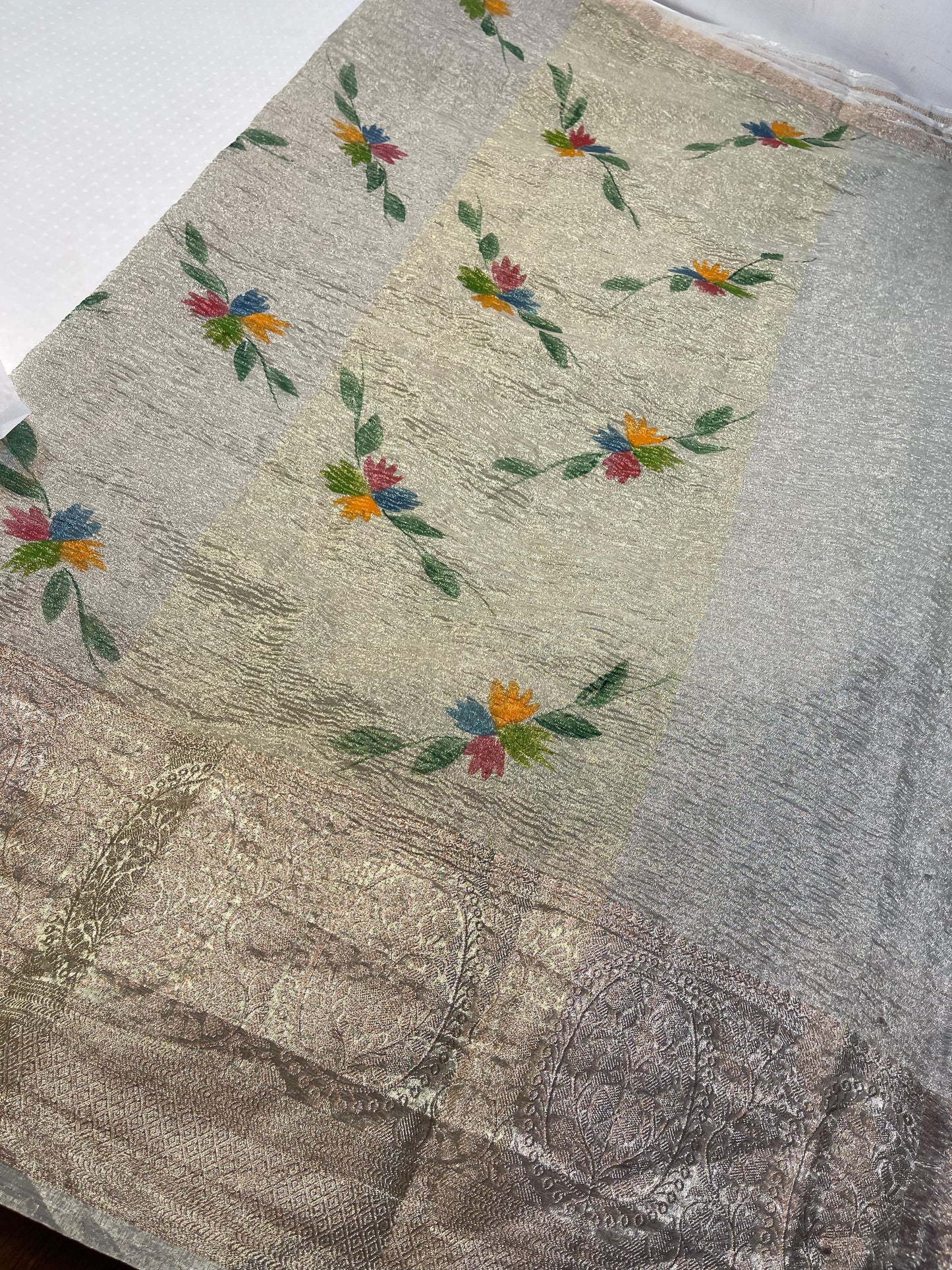 Crush tissue silk Saree