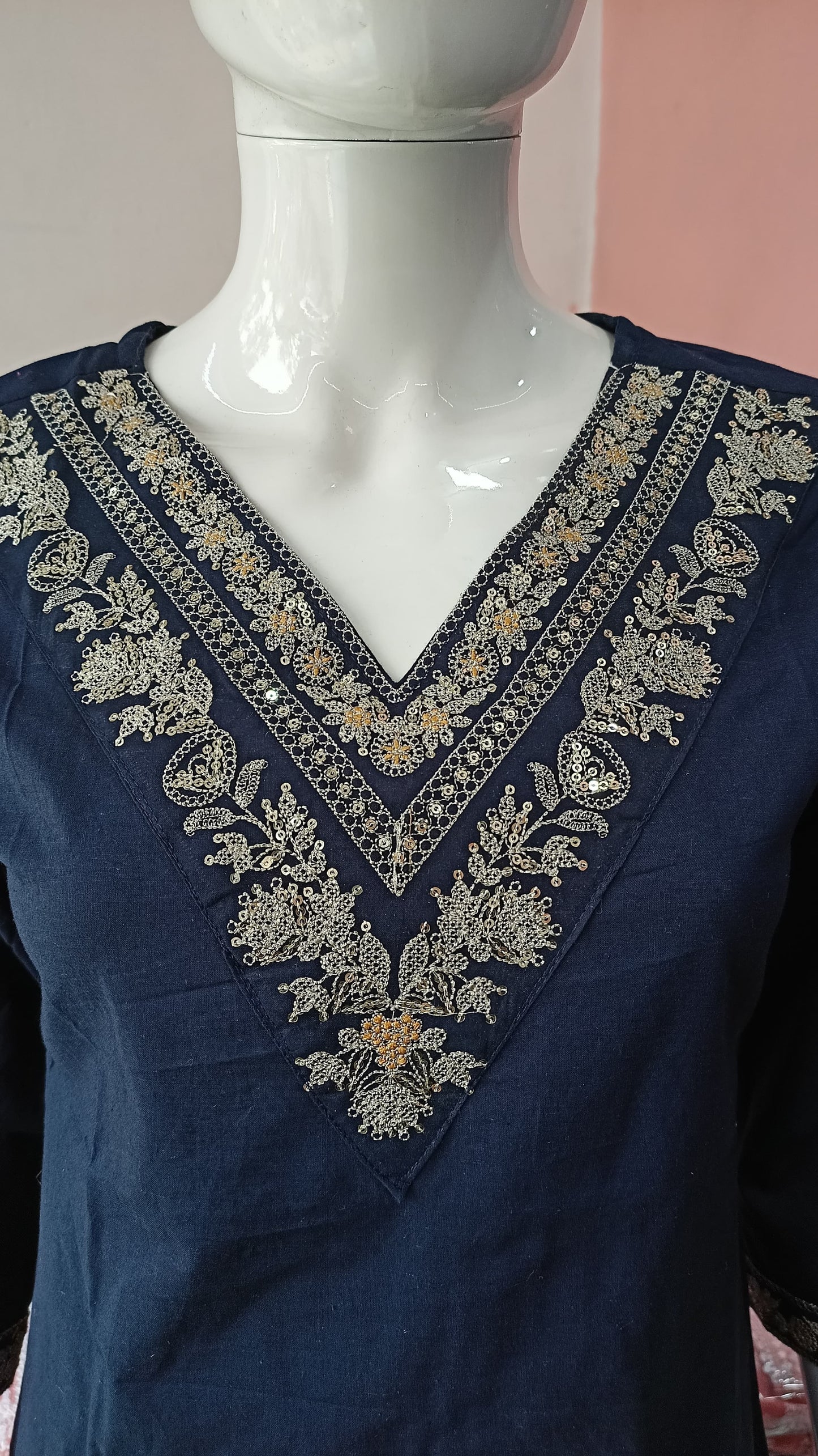 Premium Cotton Straight 3pc set Kurta With Pants and Printed Dupatta