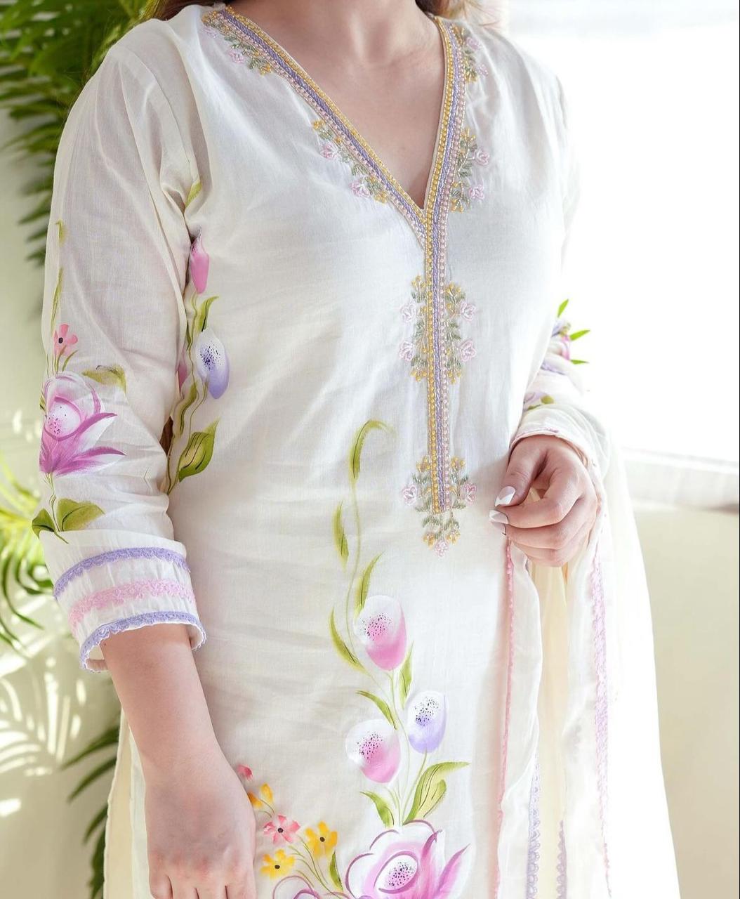 Cotton Hand painted Suit(3pcs)