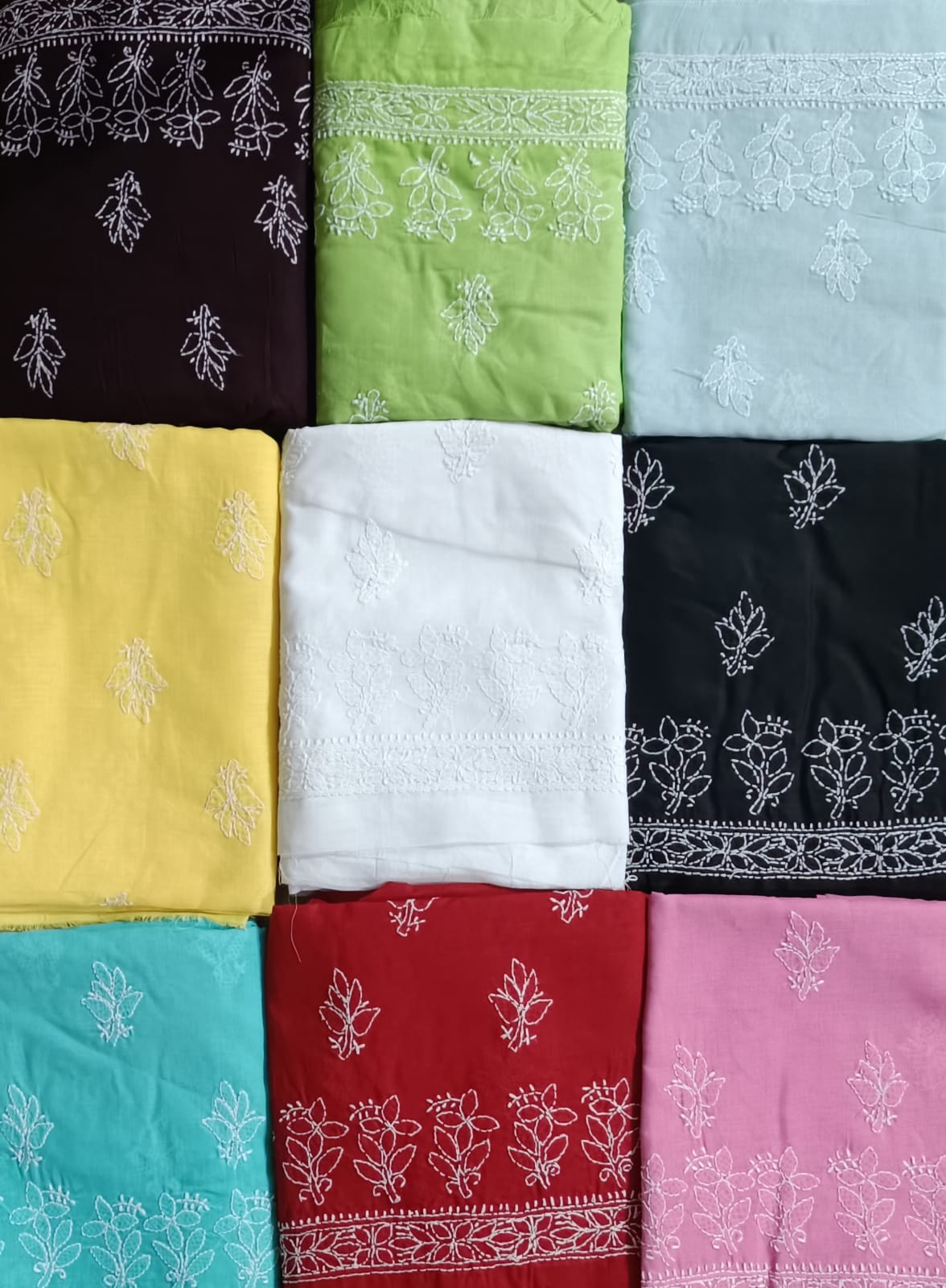 Unstitched Chikankari work suit