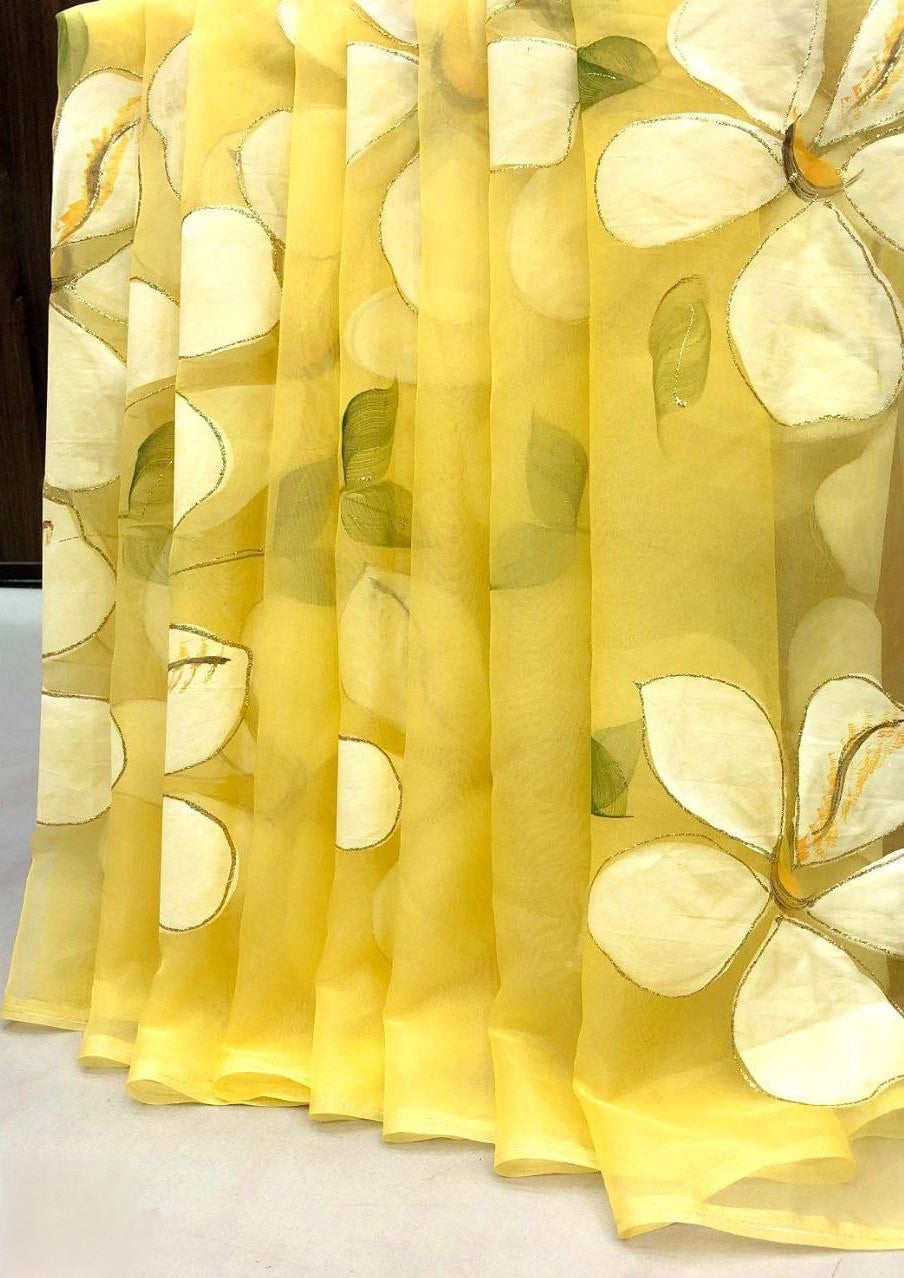 Organza hand painted Saree