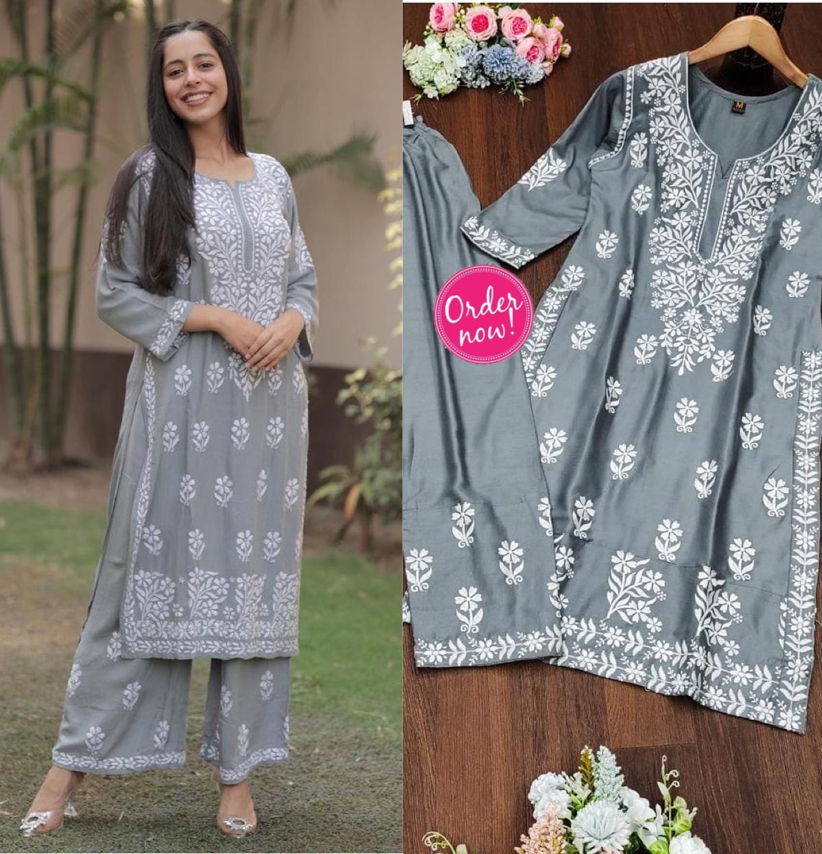 Chikankari Kurta set (2pcs)