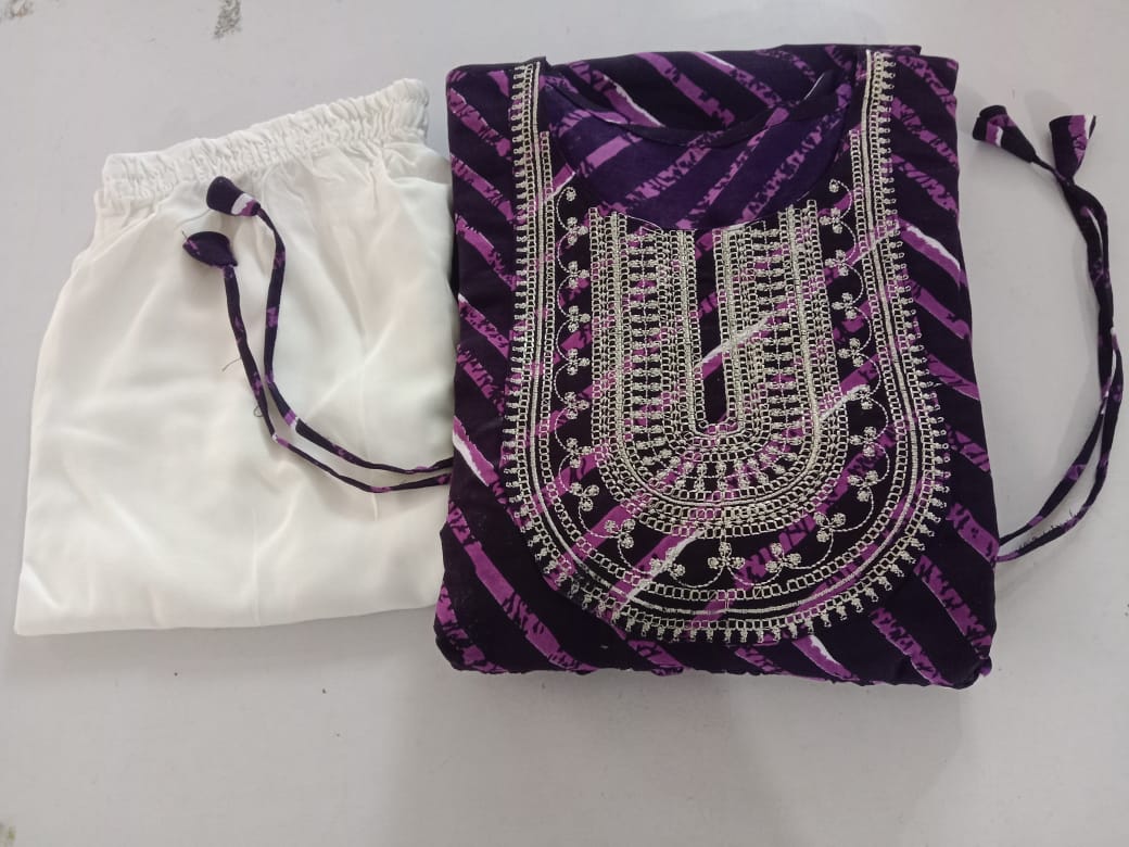 Rayon kurti suit