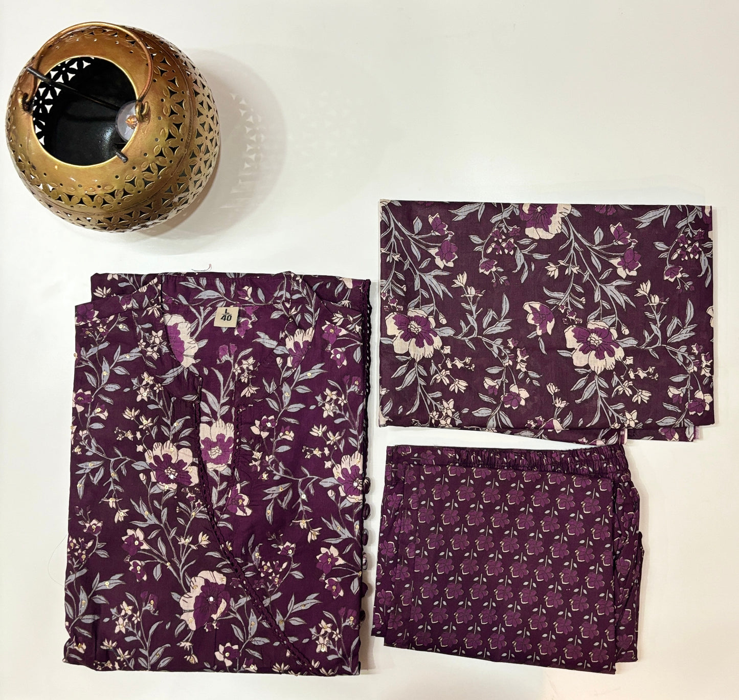 Elegant Cotton Kurti set (3 Pcs)