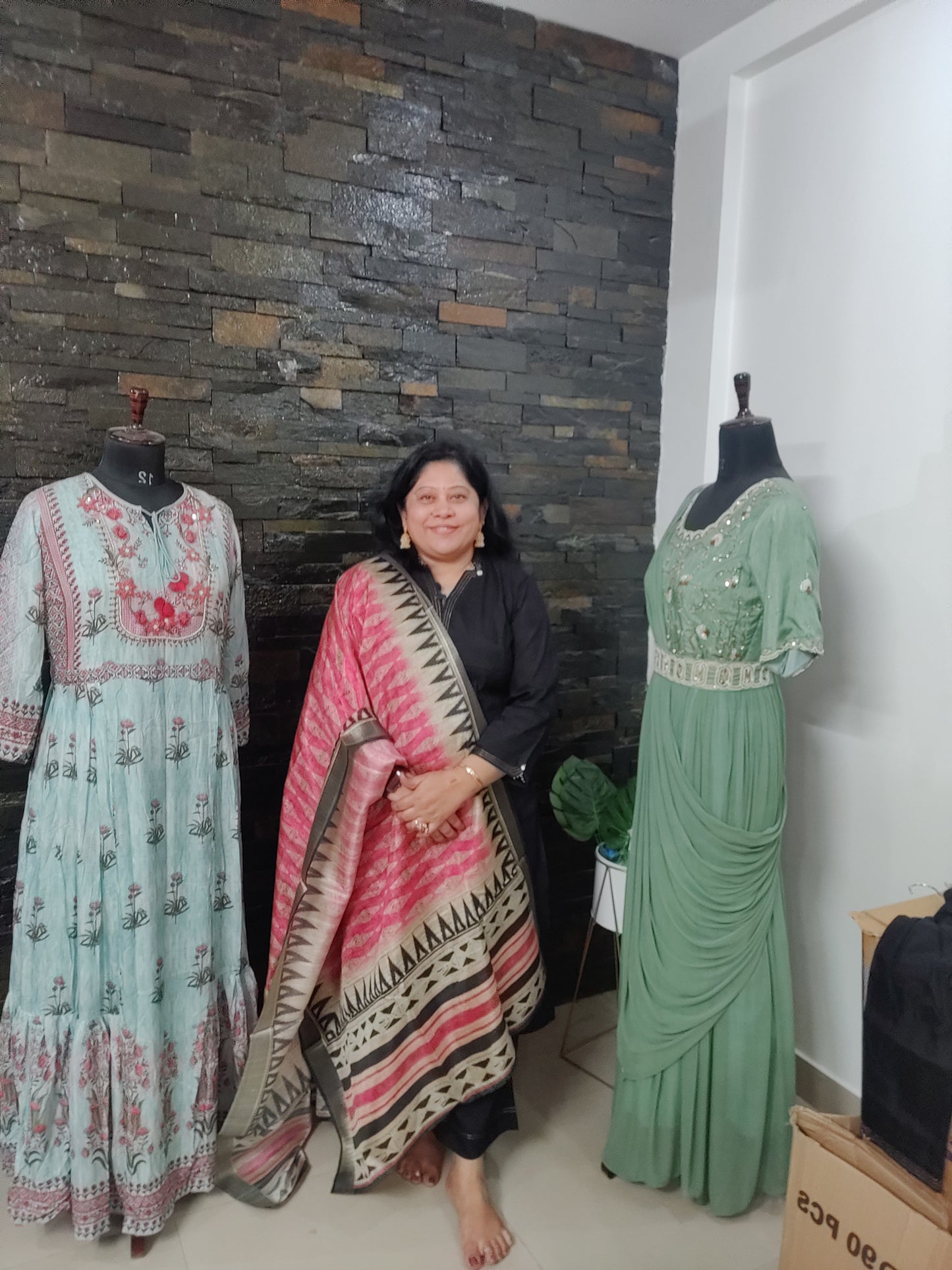 Jet black designer Kurti suit