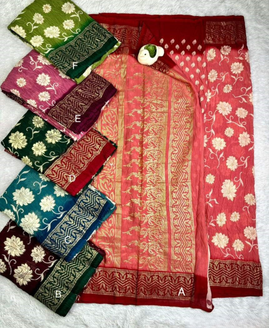 CRUSH CHIFFON SAREE