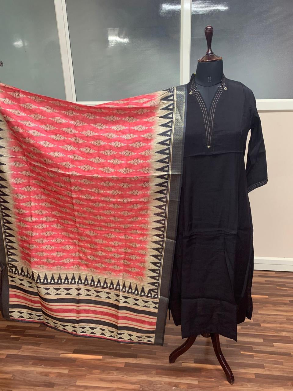 Jet black designer Kurti suit