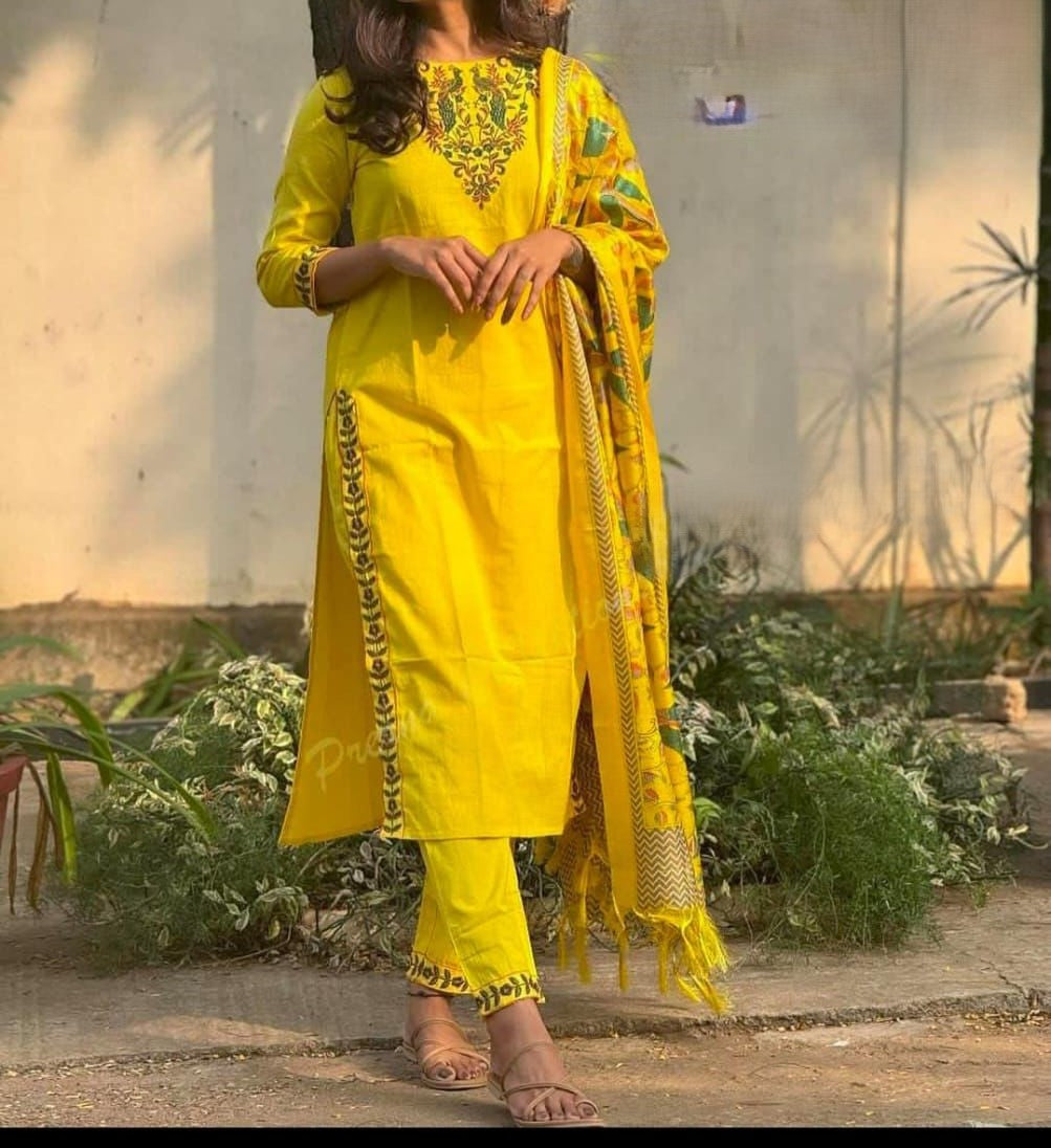 Handloom Embroidery suit