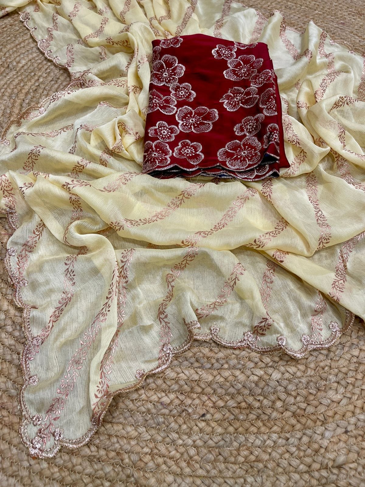 Satin with lehriya foil print saree