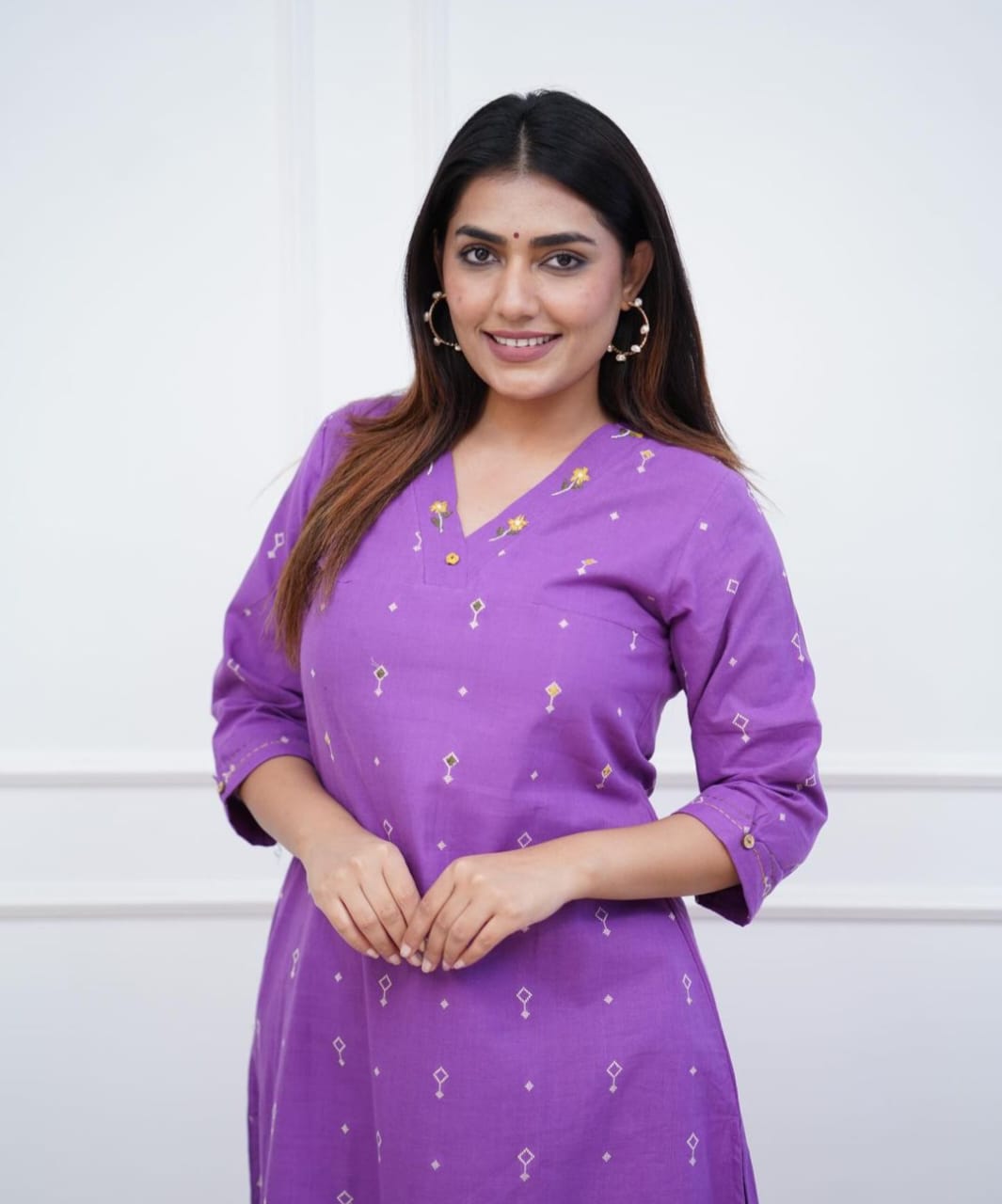 Kurta palazzo set with beautiful neck Embroidery work