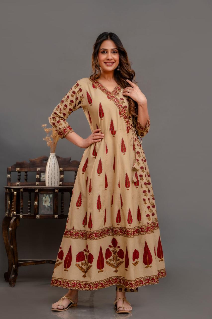 cotton angrakha suit(3pcs)