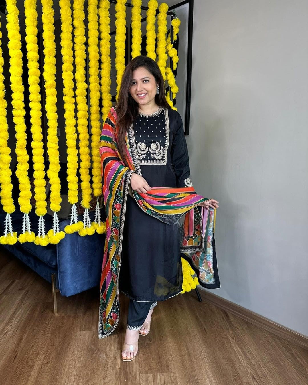 Rayon cotton (3PCS ) kurti set