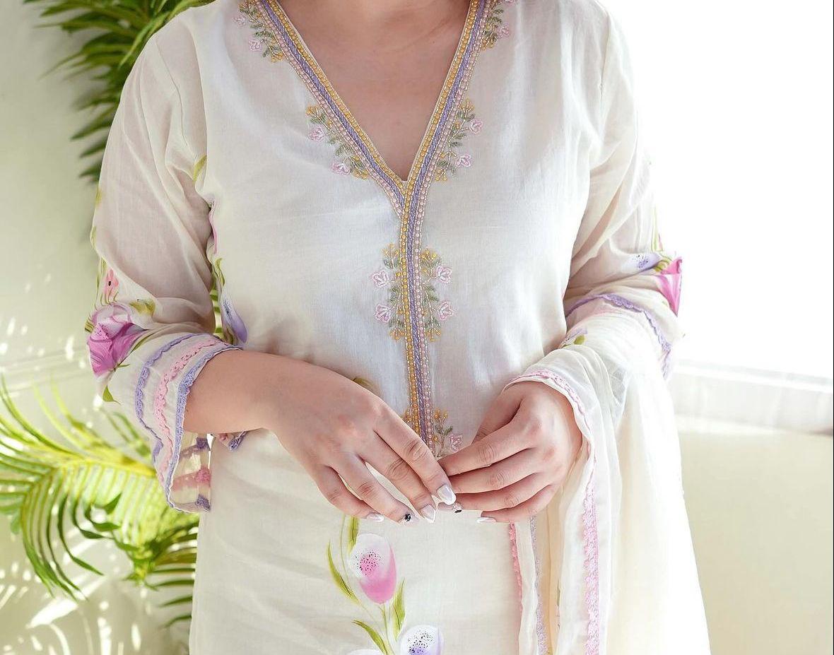 Cotton Hand painted Suit(3pcs)