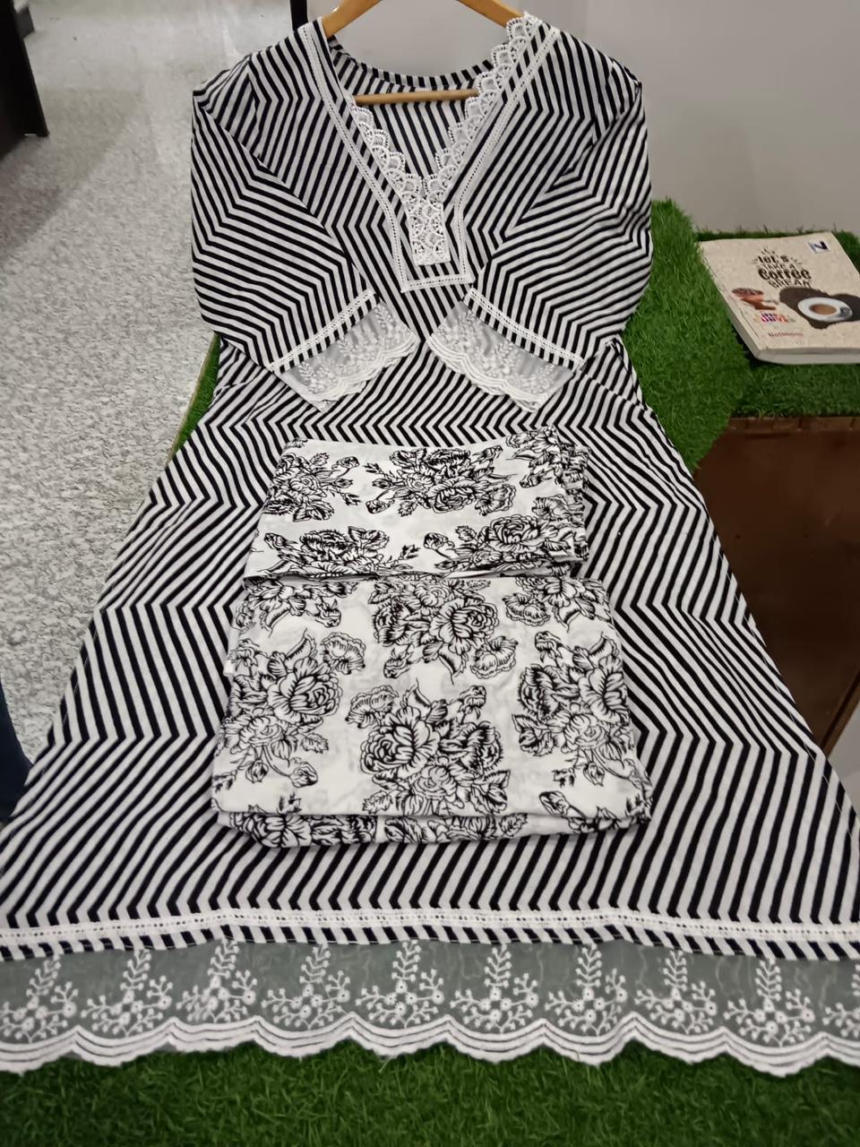 Cotton Printed Kurti with Pant & Dupatta