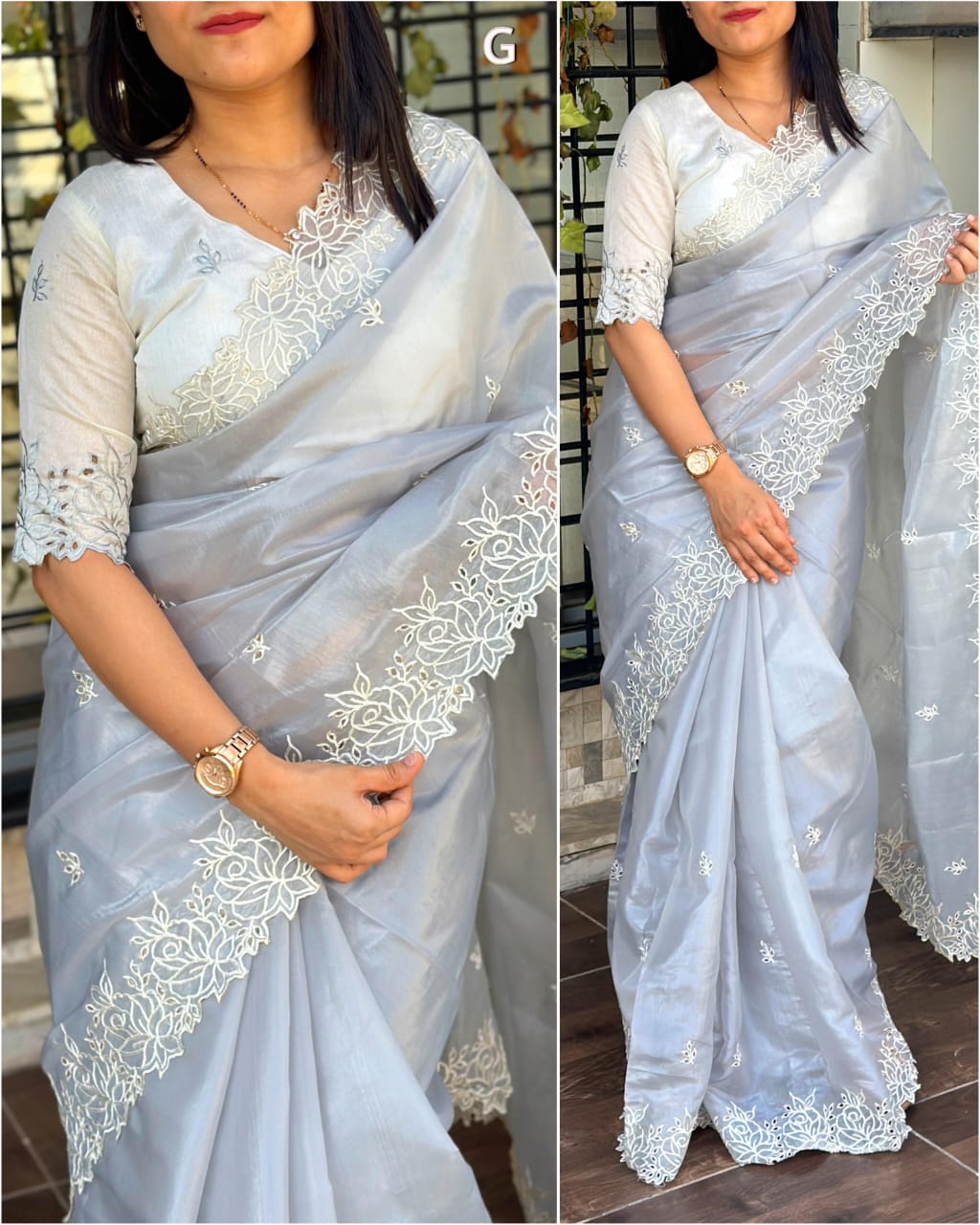 Silk cutwork Saree
