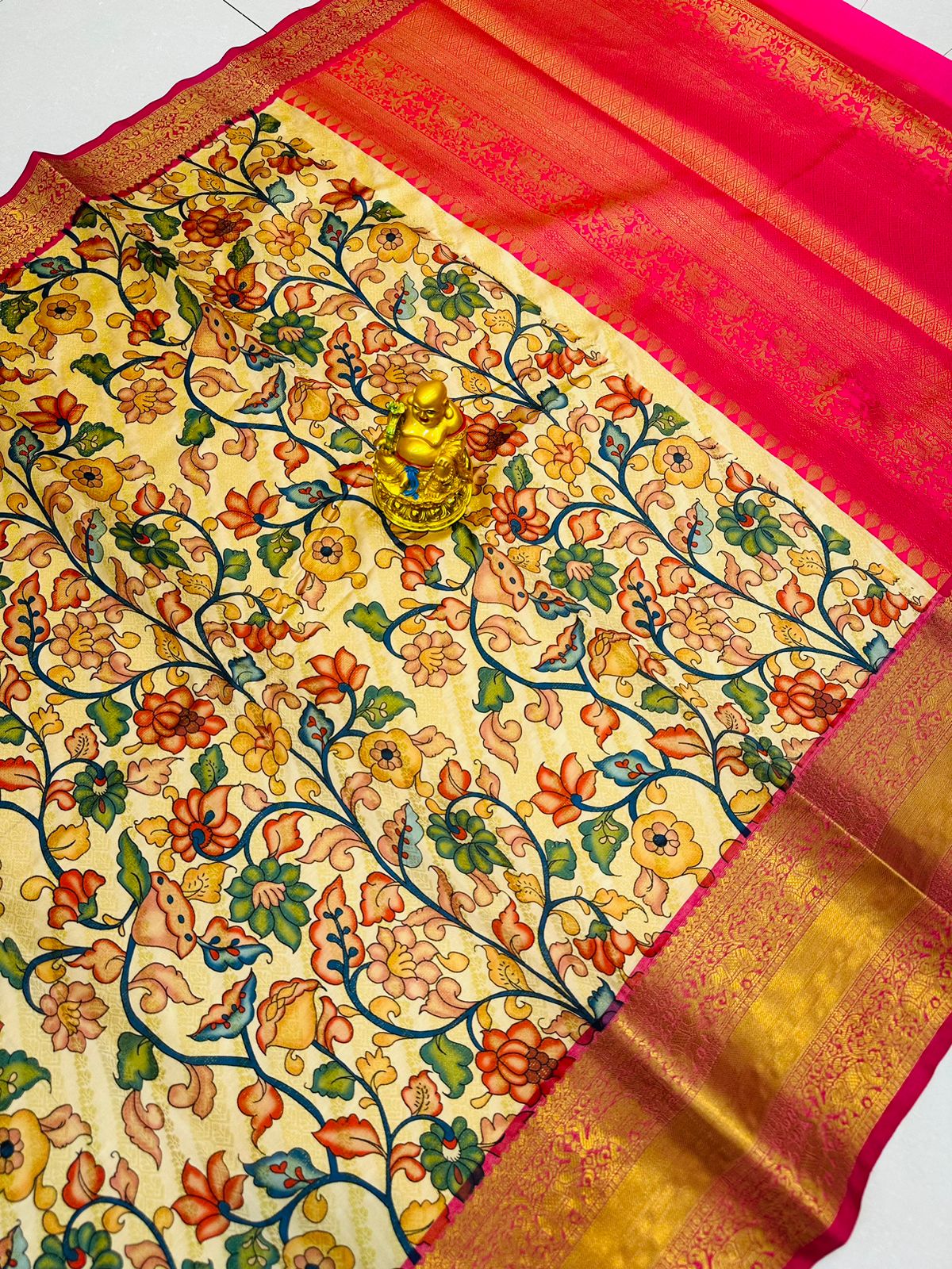 kalamkari Lehariya Saree