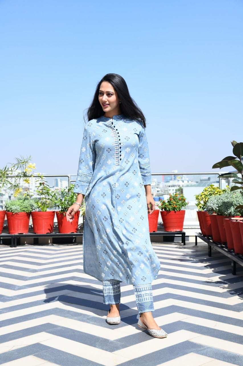 Printed Kurta suit(2pcs)
