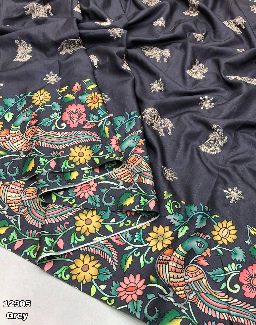 Tussar silk kalamkari Saree