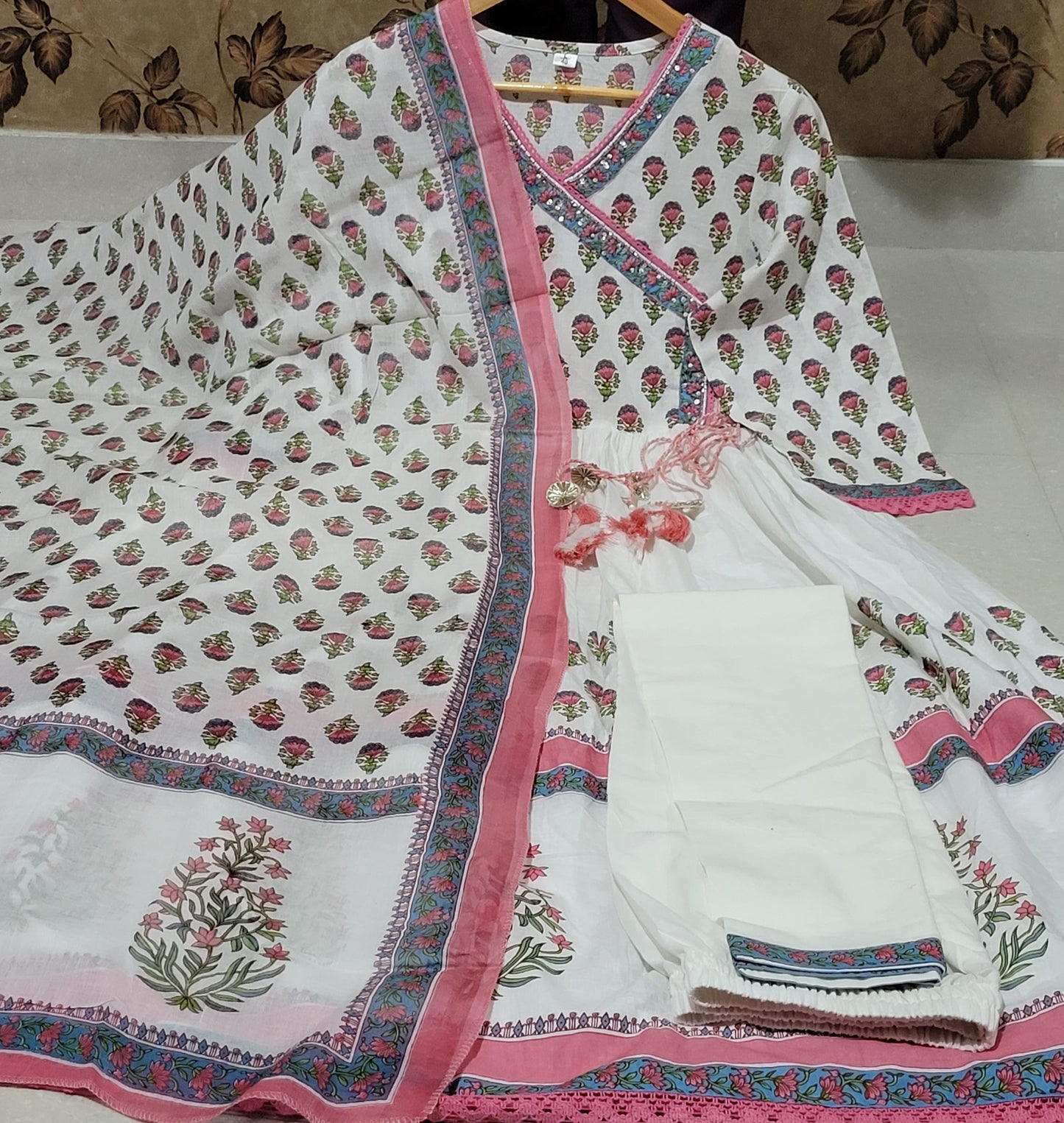 Mulmul Cotton Kurti set (3pcs)