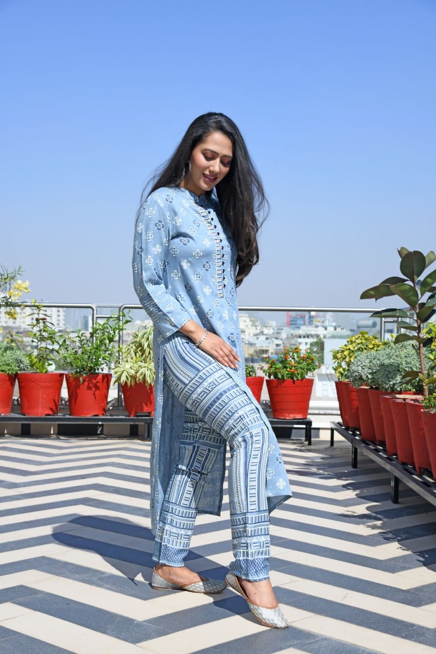 Printed Kurta suit(2pcs)