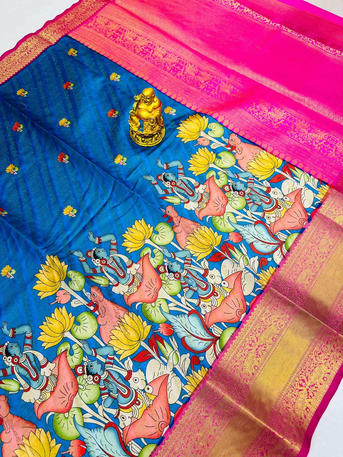 kalamkari Lehariya Saree