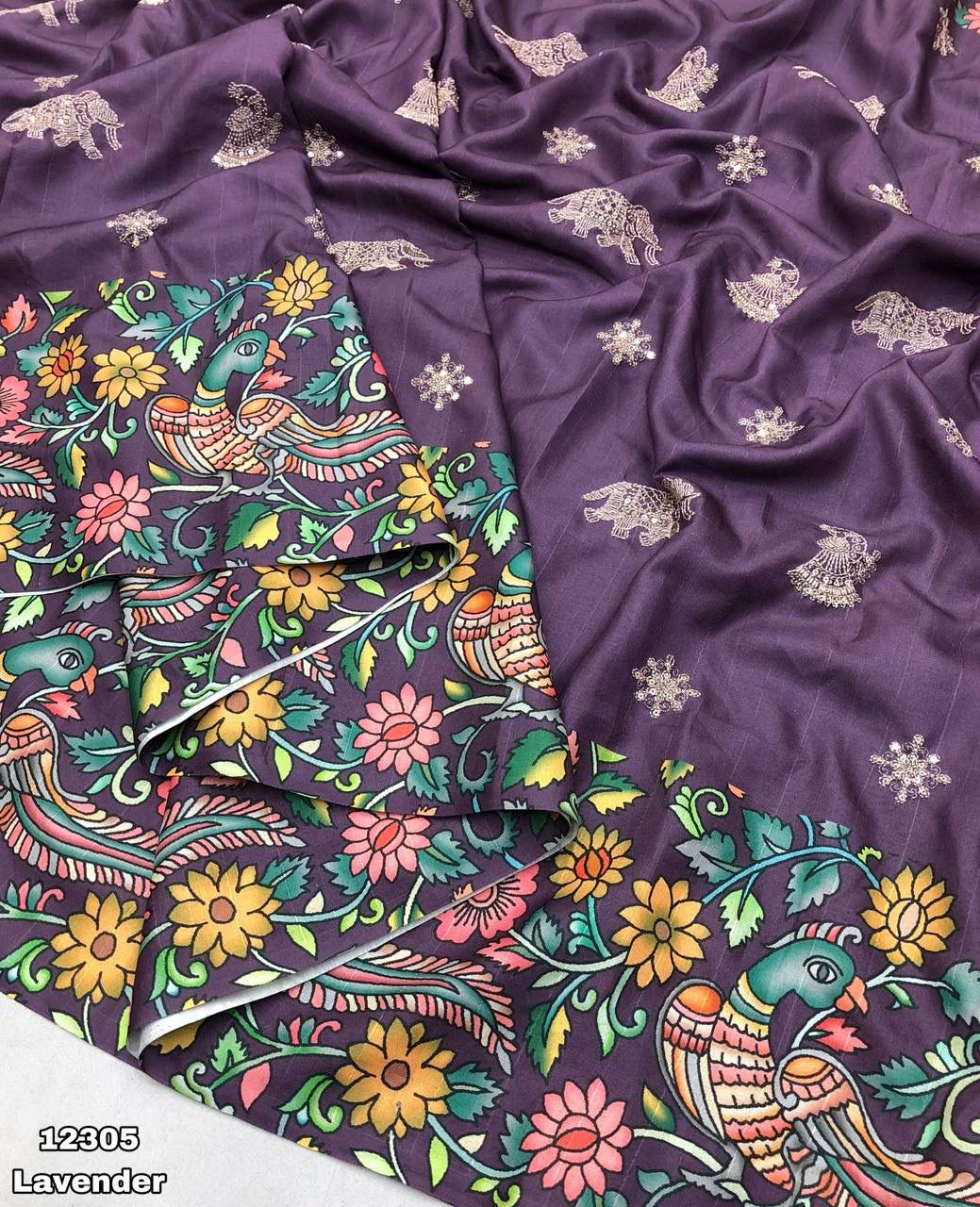 Tussar silk kalamkari Saree