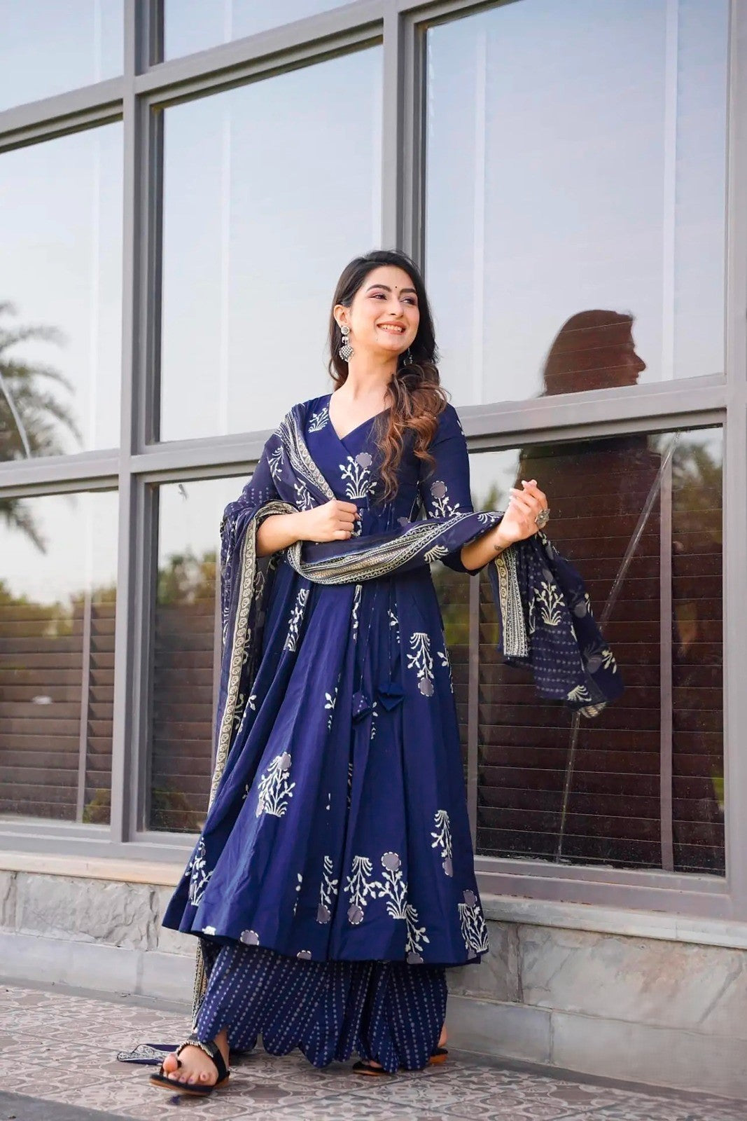 beautiful printed Anghrakha Kurti ,bottom with Dupatta Collection&nbsp;
