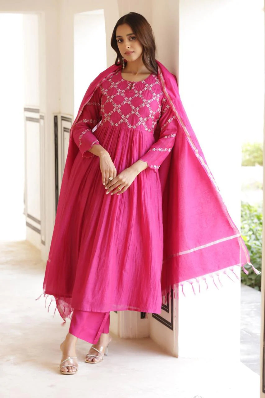 Mul Chanderi suit