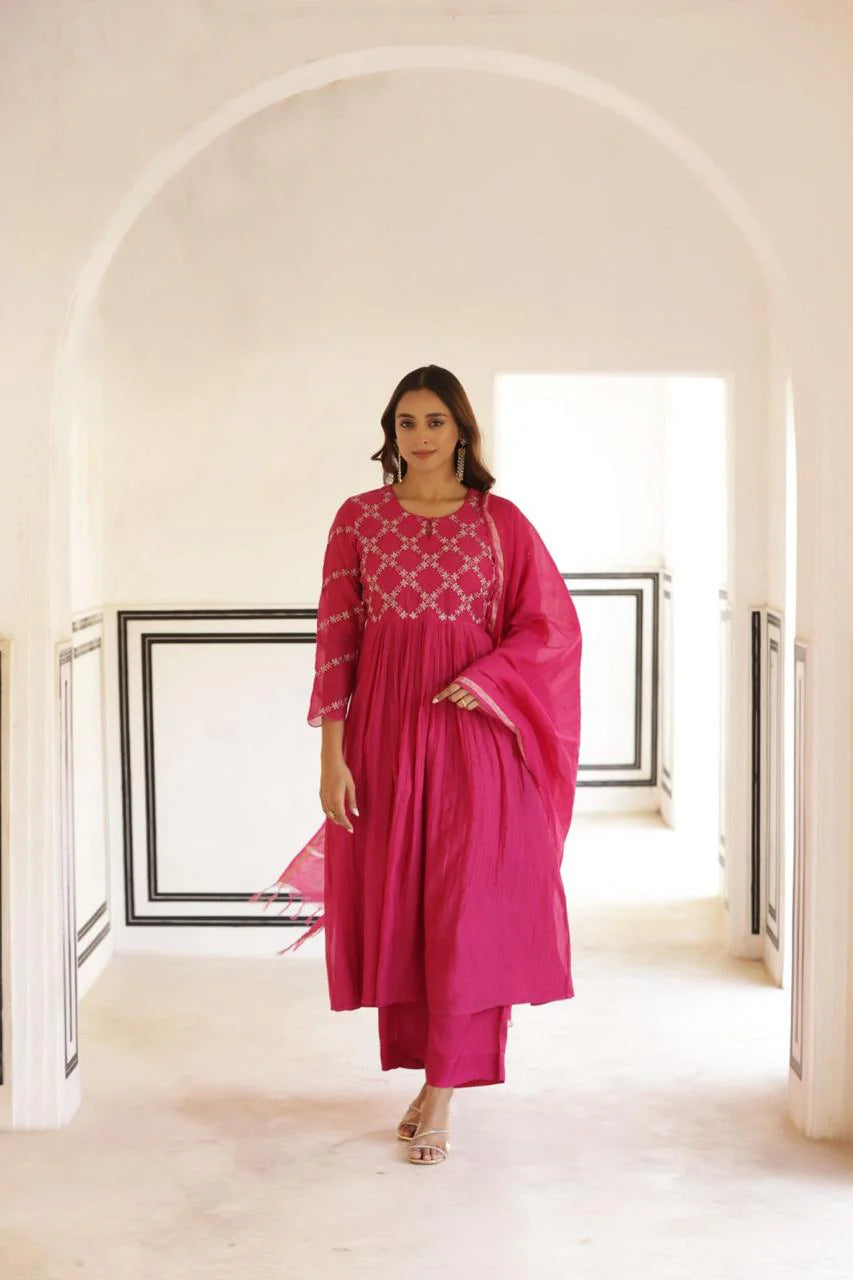 Mul Chanderi suit