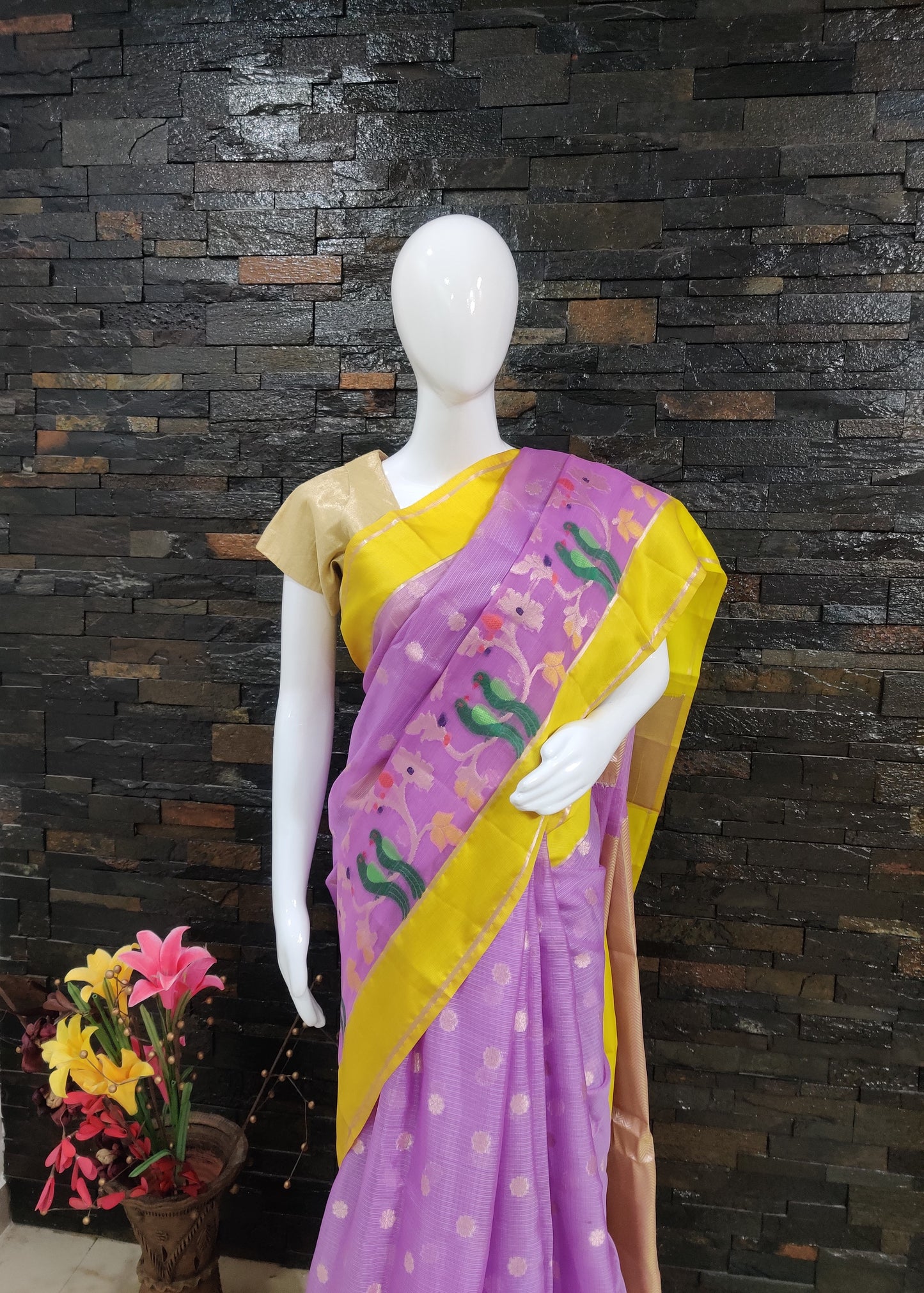 Zari Kota inspired ,pure Silk Kota saree