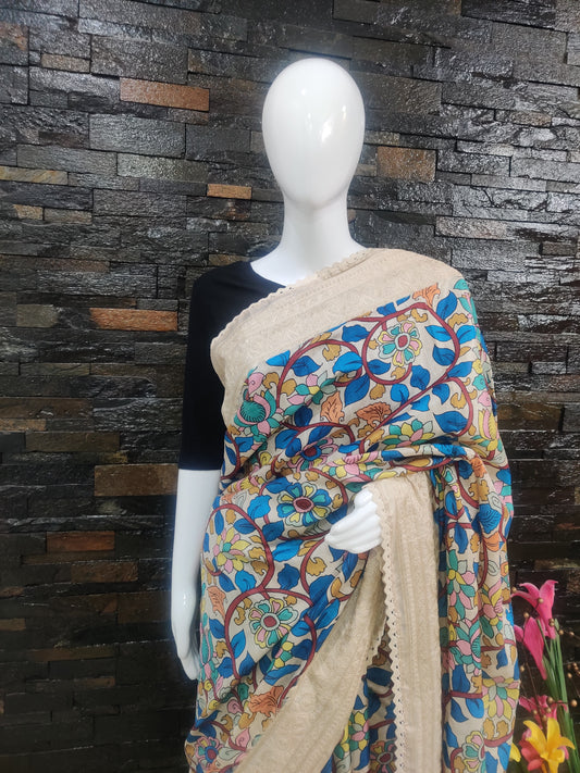 kalamkari Tussar saree